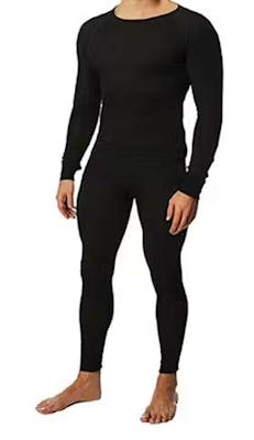 Men's Thermal Underwear Set - Black, Large