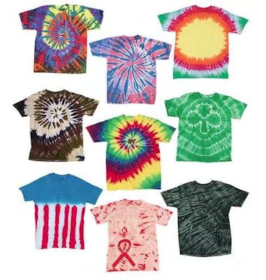 Men's Irregular Tie Dye T-Shirts - Assorted, 2XL
