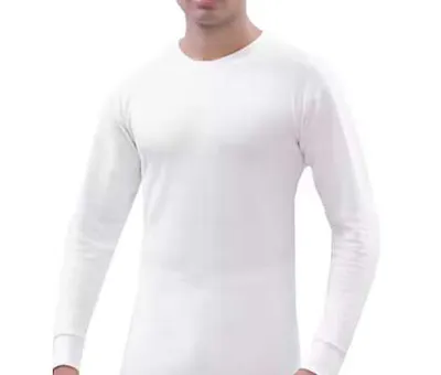 Men's Thermal Tops - White, Large