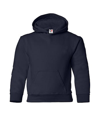 Kids' Hooded Pullover, Navy, Small