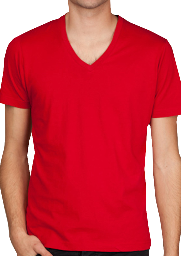 red shirt v neck