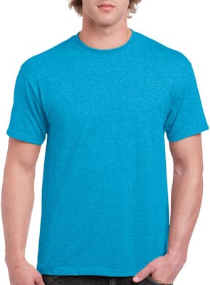 Irregular Gildan Short Sleeve T-Shirts - Heather Sapphire, XL