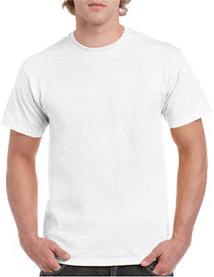 Irregular Gildan Short Sleeve T-Shirt - White, Large