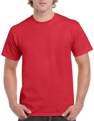Irregular Gildan Short Sleeve T-Shirts - Red, Medium