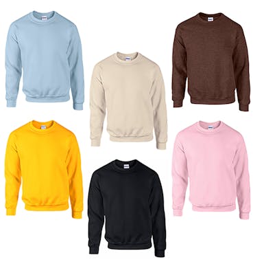 Irregular Gildan Crew Neck Sweatshirts - Assorted Colors, Medium