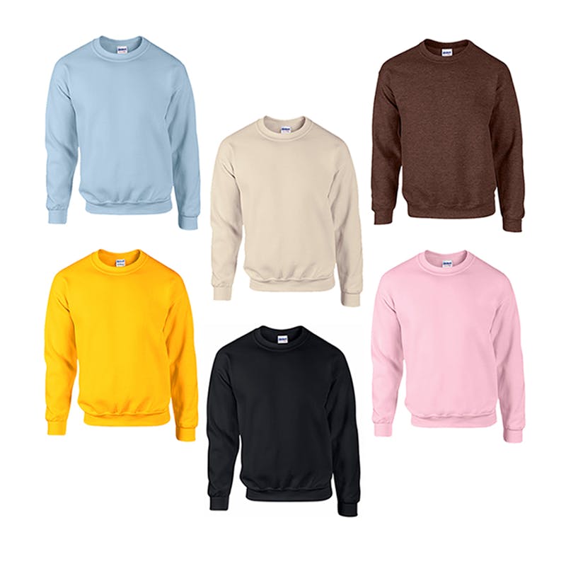 Irregular Gildan Crew Neck Sweatshirts - Assorted Colors  Medium