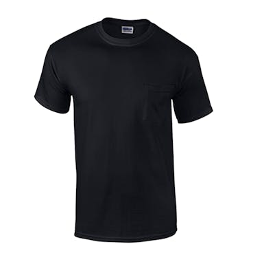 Irregular Gildan Pocket T-Shirts, Black, Medium