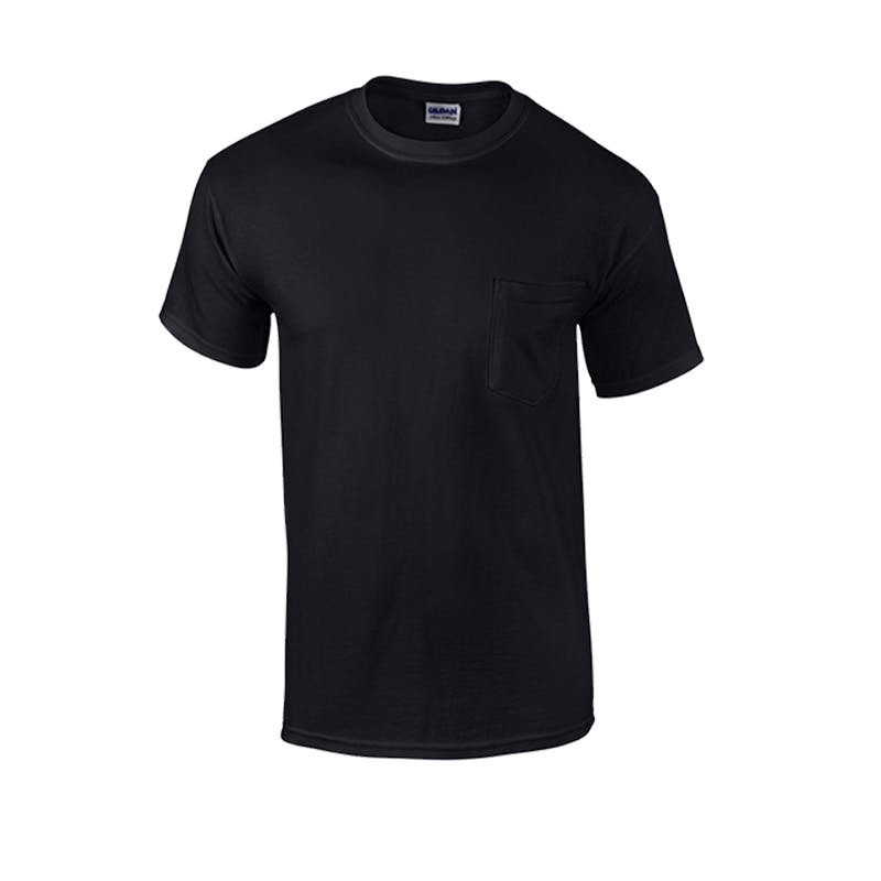 Irregular Gildan Pocket T-Shirts - Black  Medium