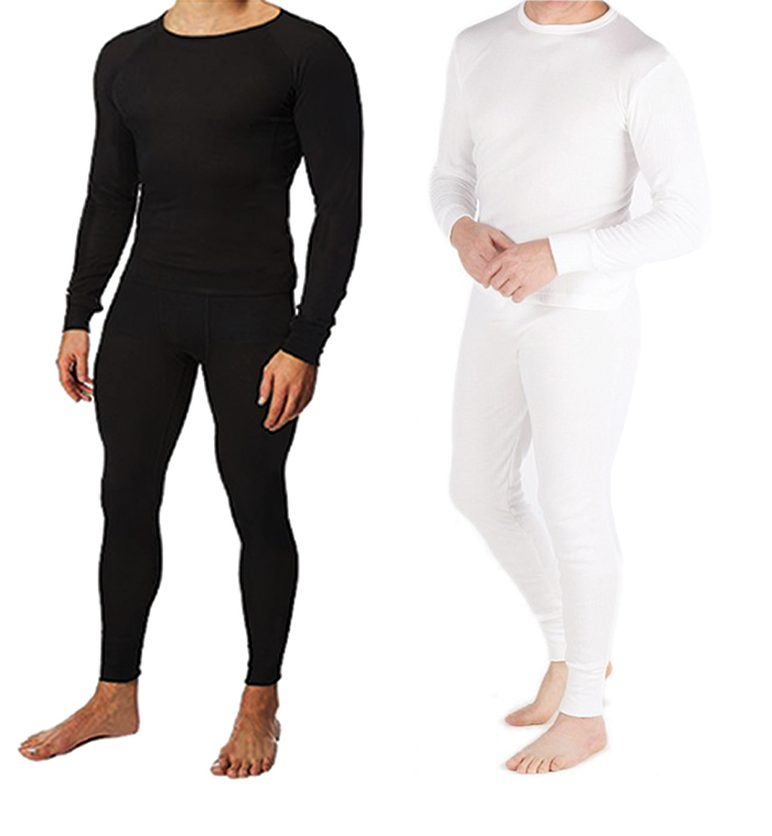 Men's Thermal Underwear Set - Black, Large