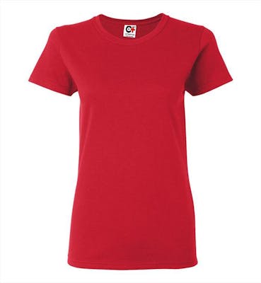 Cotton Plus Women's Spandex T-Shirt - Red - Small