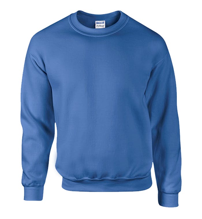 Wholesale Gildan Irregular Crew Neck Sweatshirt - Royal Blue, Small