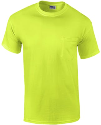 Gildan Irregular ultra Cotton Pocket T-Shirts - Safety Green, 2 X