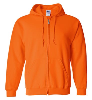Irregular Gildan Zip Hoodies - Safety Orange, 2 X