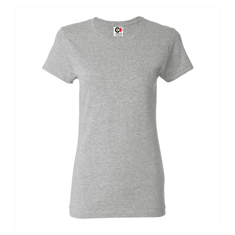 Cotton Plus Women's Spandex T-Shirt - Sports Grey - Large