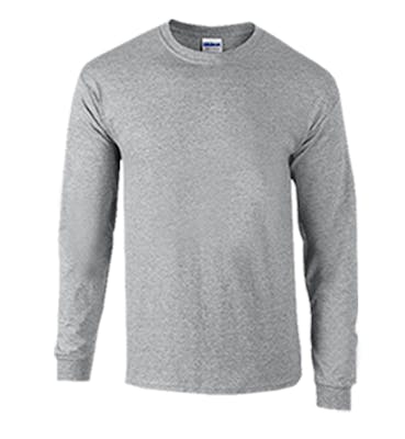 Irregular Gildan Long Sleeve Shirts, Sports Gray, Large
