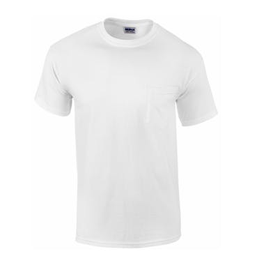 Gildan Irregular Men's Short Sleeve Pocket T-Shirt - White, Large