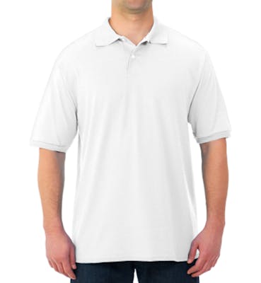 Jerzees Irregular Polo Shirts - White, Large