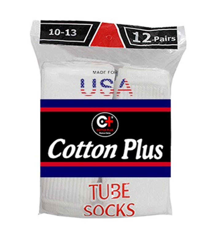 Wholesale Cotton Plus Men's White Tube Socks Size 1013 (SKU 678844