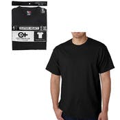 Cotton Plus Men's Crew Neck T-Shirt, Black, 2X