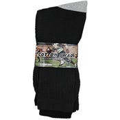 Adult Crew Socks, Black, Size 10-13