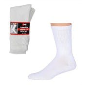 Kids' Crew Socks, White, 4-6, 3 Pack