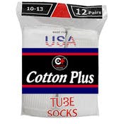 Men's Tube Socks - White, Size 10-13