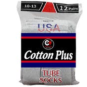 Men's Tube Socks - Gray, Size 10-13