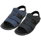 Men's Hiker Strap Sandals - Sizes 7-13, Navy & Black, Velcro Closures image number null