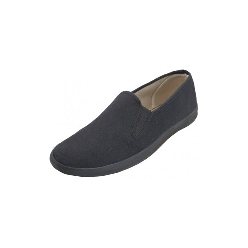 Women's Black Color Slip-On Canvas Shoes - Size 6-11