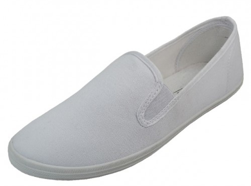 white slip on canvas shoes womens