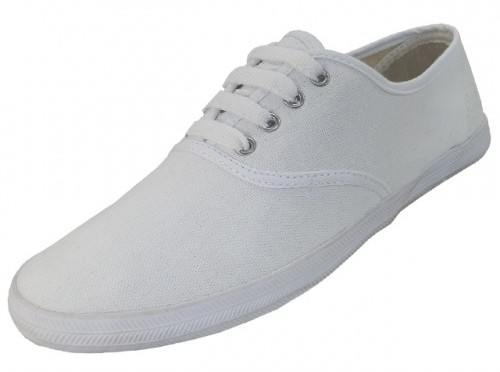 White Canvas Shoes - Sizes 6 