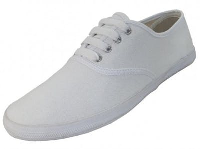 Women's White Canvas Shoes - Sizes 5-10, 24 Pairs
