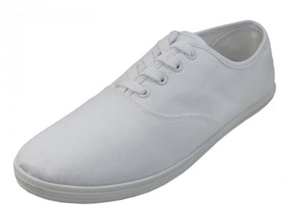 Men's Canvas Shoes - White, Sizes 7-12