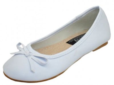 Toddlers' Ballerina Shoes - White, Sizes 5-10