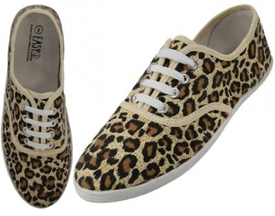 Women's Canvas Shoes - Leopard Printed, Sizes 6-11