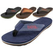 Men's Sport Flip-Flops - Assorted Colors, Soft Insole