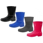 Children's Plain Rubber Rain Boots - Size: 5-10