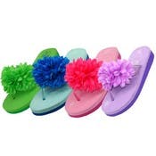 Women's Flower Top Flip-Flops - Assorted Colors