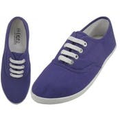 Women's Lace-Up Canvas Shoes - Purple, Size 6-11