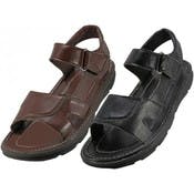 Men's Sandals - Velcro Straps, PU Leather Upper