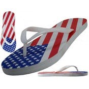 Women's U.S. Flag Print Flip Flops - Assorted Sizes