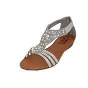 Women's Rhinestone Top Sandals - Sizes 6-11, Silver, 18 Pairs