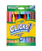 Crayola Washable Markers - Retractable Tips, 10 Count