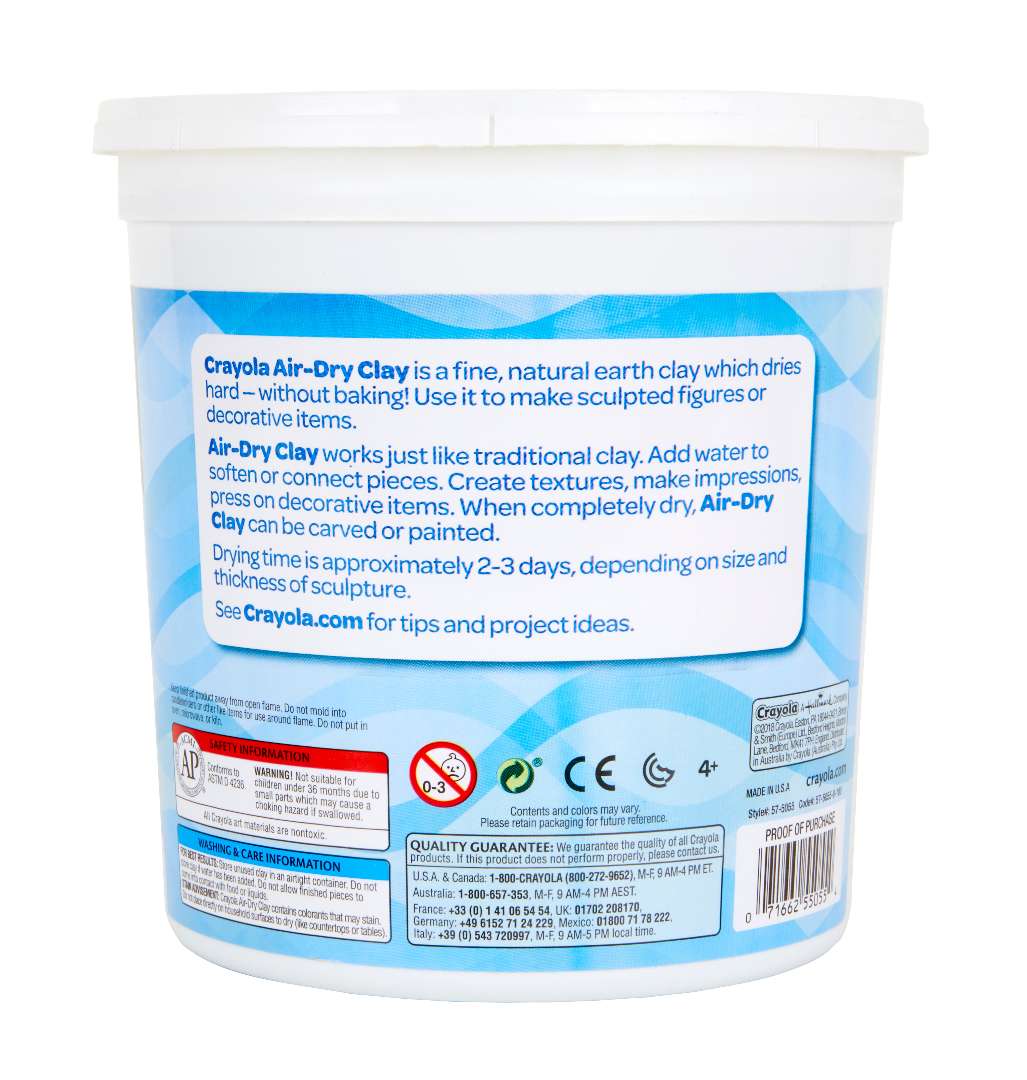 Air Dry Clay, Bulk Clay, 5 lb Storage Container, Crayola.com