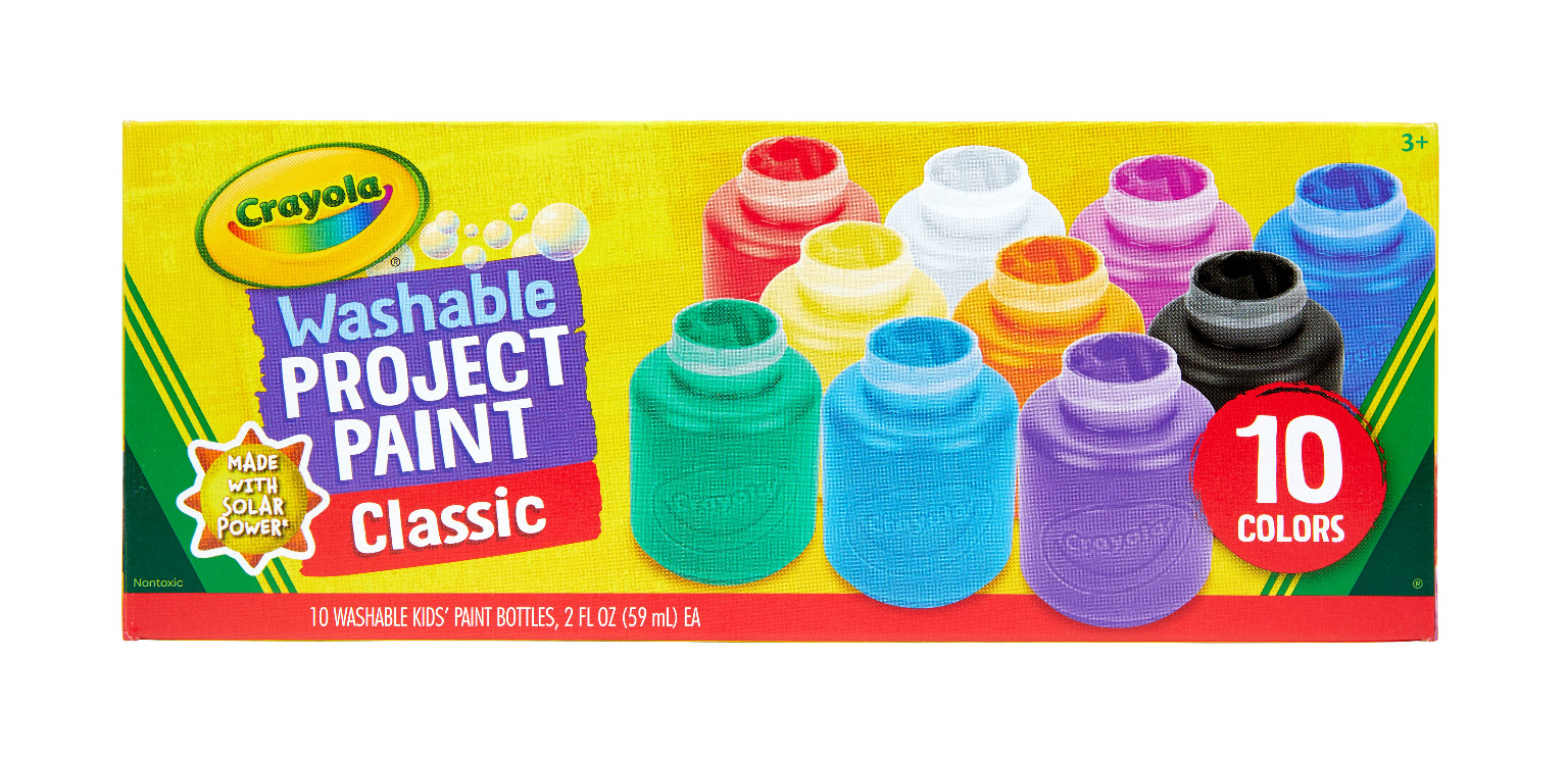 Crayola Washable Kid's Paint, 2 fl oz - 10 / Set - Assorted Colors