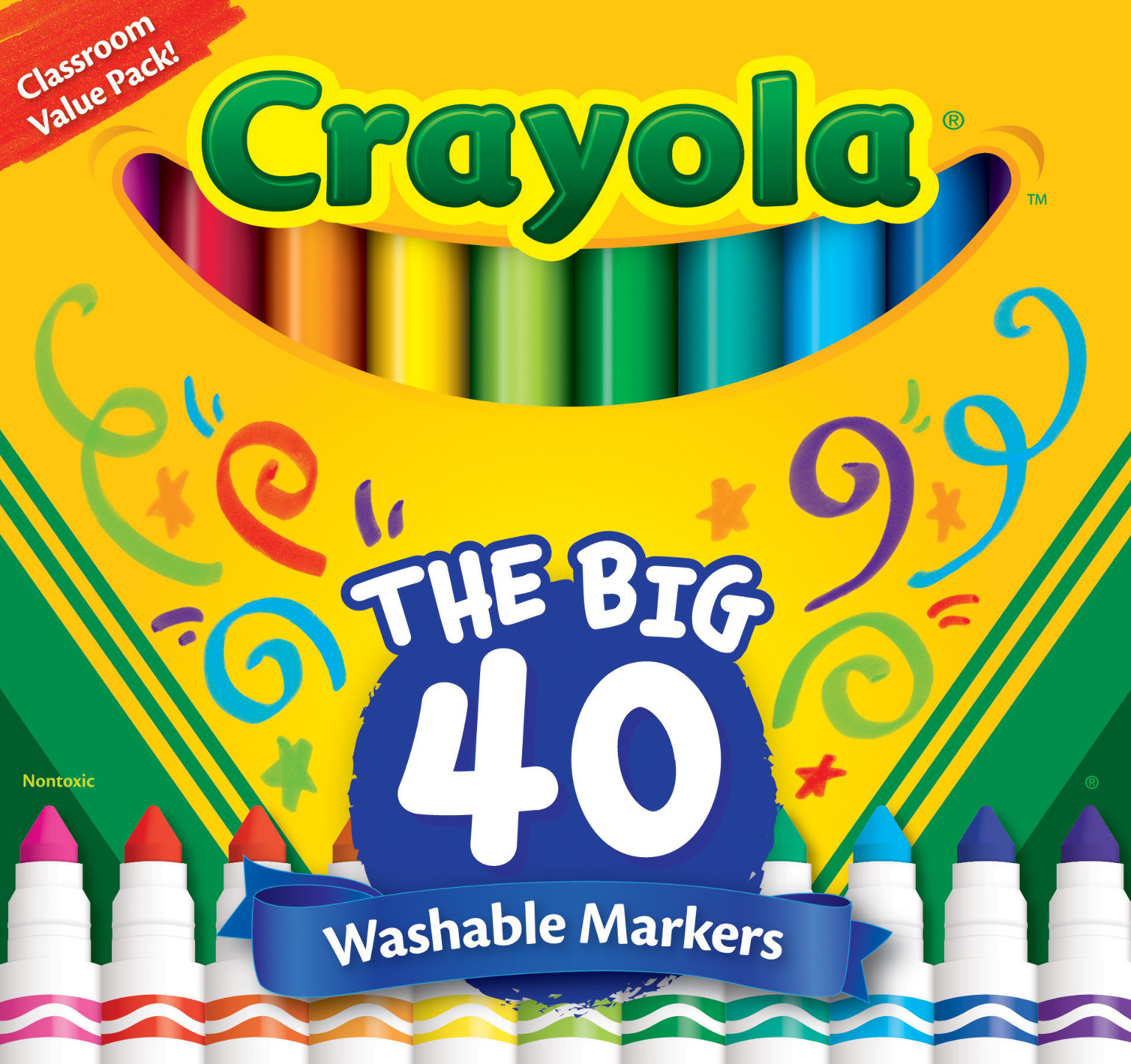  Crayola Ultra Clean Washable Markers Classpack (200 Count), Bulk  Markers for Classrooms, School Supplies for Kids, 10 Colors : Toys & Games