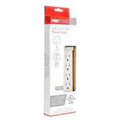Six Outlet Power Strip, White - 2'
