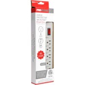6 Outlet Power Strips, 3' Cord