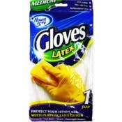 Latex Kitchen Gloves, Yellow, Medium