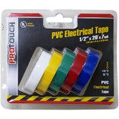 PVC Electrical Tape, Assorted, 5 Pack